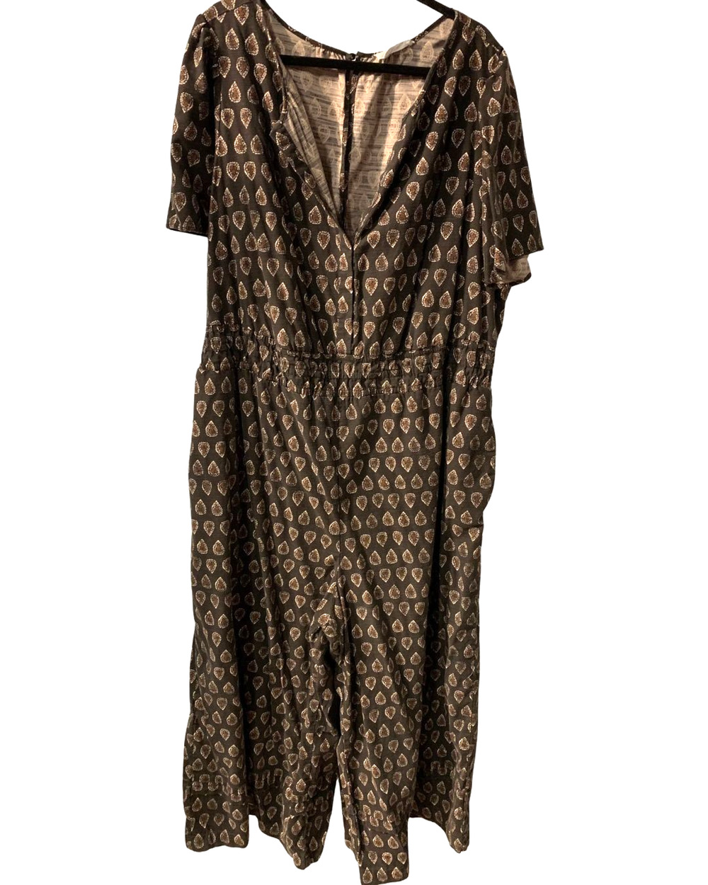 By Anthropologie Womens Somerset Wide Leg Jumpsuit Plus Size 3X Paisley Boho